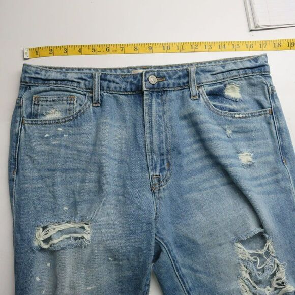 Alter'd State Destressed Straight Leg Jeans Size 30 Light Wash Blue Denim 34X27 - Picture 5 of 13